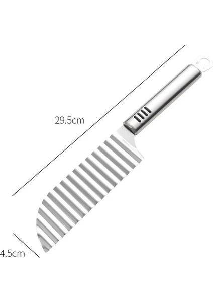 Şerit Patates Cipsi Dilimleme Dalga Paslanmaz Çelik Hamur Sebze Meyve Buruşuk Dalgalı Dilimleme Bıçağı Patates Kesici Kıyıcı Mutfak Patates Kızartması (Yurt Dışından)