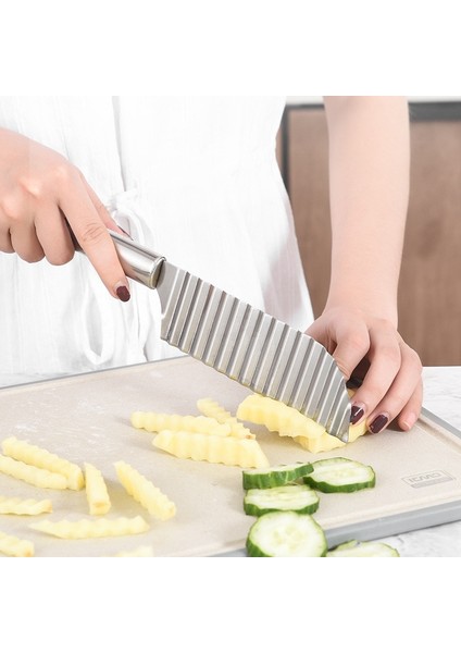 Şerit Patates Cipsi Dilimleme Dalga Paslanmaz Çelik Hamur Sebze Meyve Buruşuk Dalgalı Dilimleme Bıçağı Patates Kesici Kıyıcı Mutfak Patates Kızartması (Yurt Dışından) fiyatları