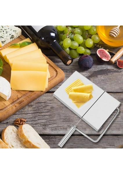 Gümüş Sosis Dilimleme Telli Paslanmaz Çelik Peynir Kesici 6 Yedek Tel ile Donatılmış Dayanıklı Sosis Tereyağı Jambon Dilimleme Çok (Yurt Dışından) indirimleri