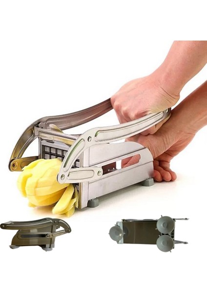 Gösterildiği Gibi Manuel Patates Kesici Paslanmaz Çelik Patates Kızartması Dilimleme Patates Cipsi Makinesi Et Kıyıcı Dicer Kesme Tezgahları Mutfak Için (Yurt Dışından) modelleri