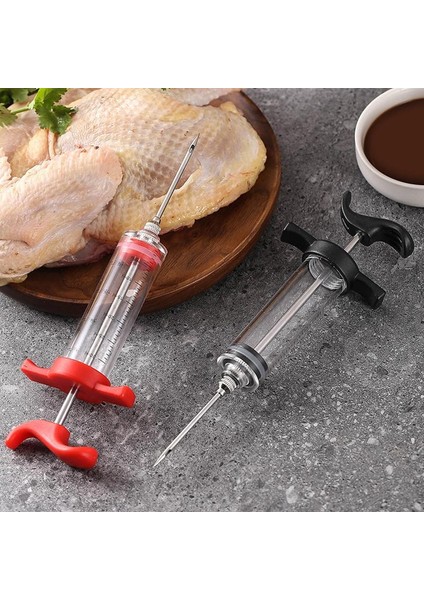 Kırmızı Et Enjektörü Hindi Baster Şırınga Barbekü Et Şırıngası Marinade Enjektör Domuz Biftek Et Sosları Şırıngalar Paslanmaz Çelik (Yurt Dışından) fırsatları