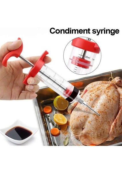 1 Takım 30 ml Barbekü Et Şırınga Marine Enjektör Paslanmaz Çelik Iğneler ile Hindi Tavuk Şırınga Sos Enjeksiyonu Mutfak Aksesuarları (Yurt Dışından) fiyatları