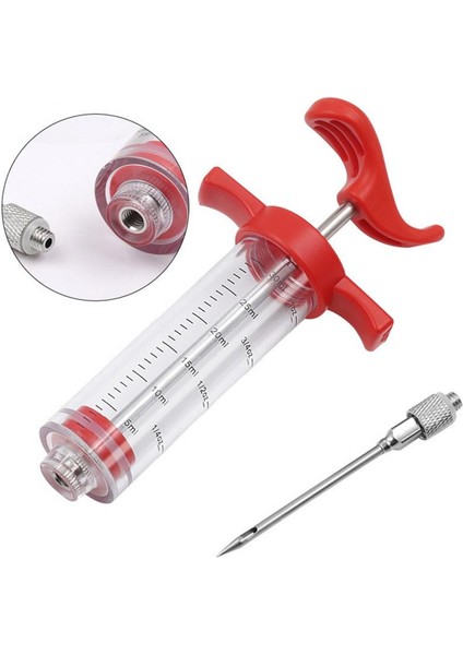 1 Takım 30 ml Barbekü Et Şırınga Marine Enjektör Paslanmaz Çelik Iğneler ile Hindi Tavuk Şırınga Sos Enjeksiyonu Mutfak Aksesuarları (Yurt Dışından) fırsatları