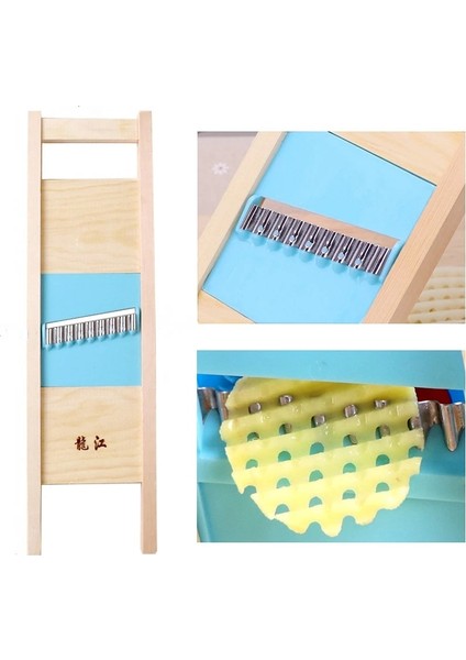 Silme Seti Ahşap Patates Izgara Dilimleme Kesici Mutfak Patates Kafes Makinesi Sebze Rende Oluklu Net Kıyıcı Kesici Dalga Bıçak Alet (Yurt Dışından) indirimleri