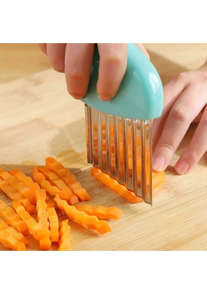 1 Adet Mavi Patates Cipsi Dilimleme Sebze Meyve Oluklu Dalgalı Bıçak Patates Kızartması Patates Doğrayıcı Mutfak Gereçleri Aksesuarları Gadget Malzemeleri (Yurt Dışından) fırsatları