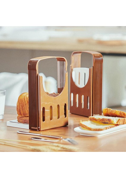 Kahve 4 Kesme Boyutları Katlanabilir Içi Boş Alt Ekmek Dilimleme Ev Ekmek Somun Tost Kesici Dilimleme Kesme Kılavuzu Kalıp Mutfak Aksesuarları (Yurt Dışından)