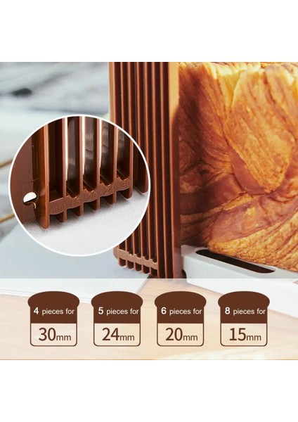 Kahve 4 Kesme Boyutları Katlanabilir Içi Boş Alt Ekmek Dilimleme Ev Ekmek Somun Tost Kesici Dilimleme Kesme Kılavuzu Kalıp Mutfak Aksesuarları (Yurt Dışından)