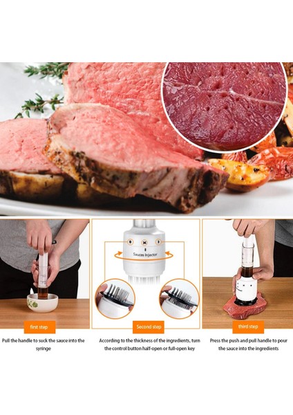 Beyaz 2 In 1 Et Yumuşatıcı ve Marine Enjektör Barbekü Baharat Sos Enjektörleri Mutfak Aletleri Alet Barbekü Pişirme Aksesuarları (Yurt Dışından) indirimleri