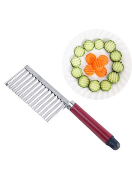 Mutfak Kesici 2023 Yeni Patates Dalgalı Kenarlı Bıçak Sebze Meyve Dilimleme Kesme Soyucu Pişirme Araçları Paslanmaz Çelik Mutfak Gadget (Yurt Dışından)