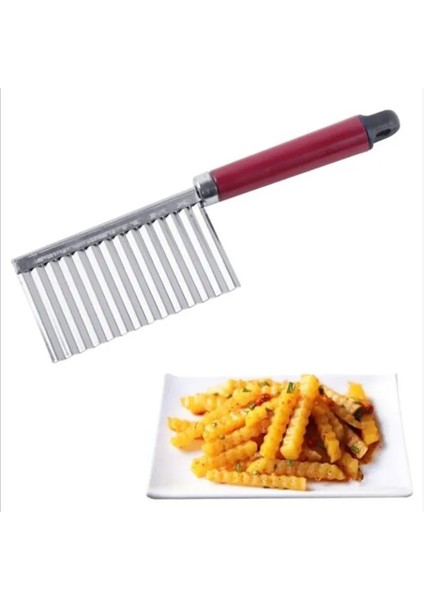 Mutfak Kesici 2023 Yeni Patates Dalgalı Kenarlı Bıçak Sebze Meyve Dilimleme Kesme Soyucu Pişirme Araçları Paslanmaz Çelik Mutfak Gadget (Yurt Dışından)