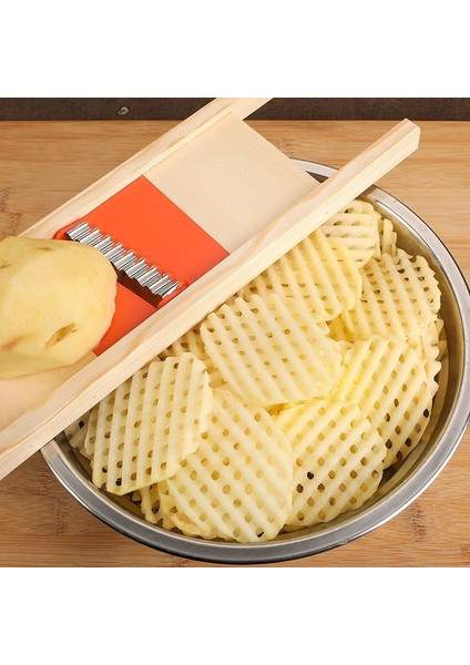 El Koruyucuları 1 Masif Ahşap Patates Izgara Dilimleyici Patates Net Çiçek Sebze Dilimleyici Oluklu Çiçek Kesici Dalga Bıçağı Patates Izgara Dilimleyici 2023 (Yurt Dışından) fırsatları