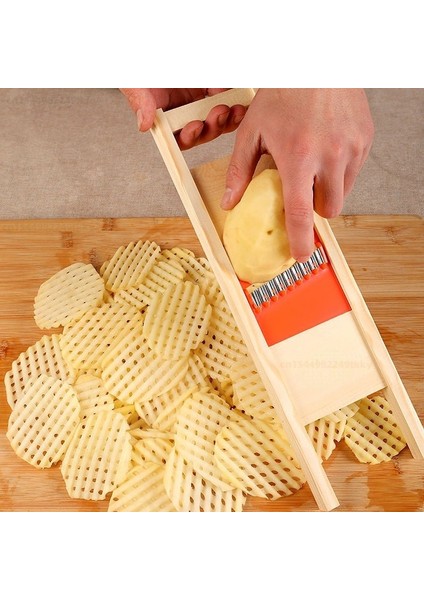 El Koruyucuları 1 Masif Ahşap Patates Izgara Dilimleyici Patates Net Çiçek Sebze Dilimleyici Oluklu Çiçek Kesici Dalga Bıçağı Patates Izgara Dilimleyici 2023 (Yurt Dışından) indirimleri