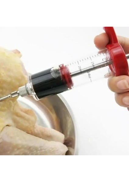 1 Takım Barbekü Et Şırınga Marinade Enjektör Paslanmaz Çelik Iğneler ile Hindi Tavuk Enjektör Sos Enjeksiyonu Mutfak Gereçleri Aksesuarla (Yurt Dışından)