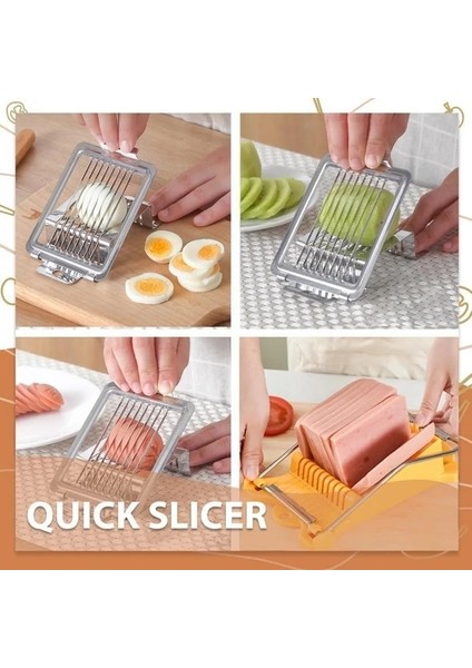 Küçük Easypress Yiyecek Dilimleyici Öğle Yemeği Et Dilimleyici Paslanmaz Çelik Teller Dilimleyici Gıda Kesici Mutfak Gadget Peynir Yumurta Dropshipping (Yurt Dışından) modelleri