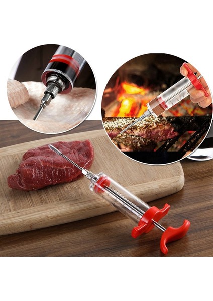 Kırmızı Set Türkiye Baster Seti Turşusu Enjektör Barbekü Baharat Aracı Et Şırınga Şükran Günü Noel Mutfak Pişirme Kavurma (Yurt Dışından) fiyatları