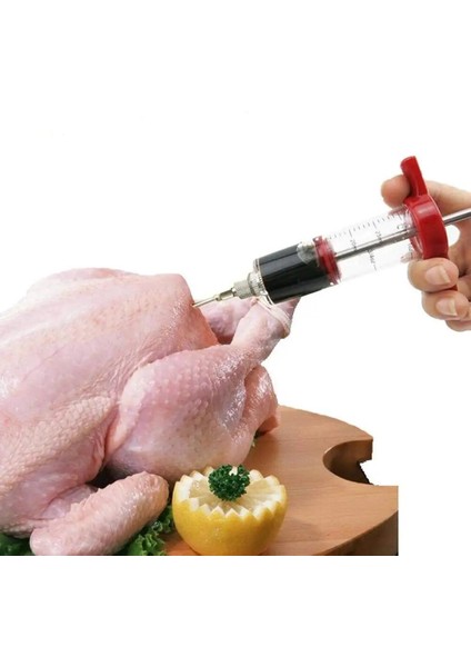 Kırmızı Set Türkiye Baster Seti Turşusu Enjektör Barbekü Baharat Aracı Et Şırınga Şükran Günü Noel Mutfak Pişirme Kavurma (Yurt Dışından) modelleri