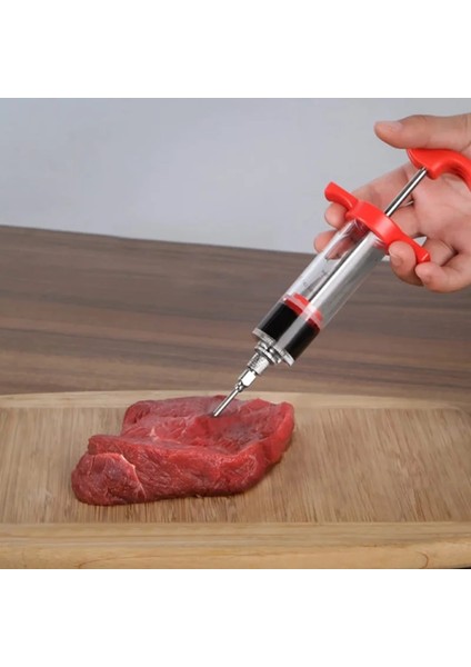 Kırmızı Set Türkiye Baster Seti Turşusu Enjektör Barbekü Baharat Aracı Et Şırınga Şükran Günü Noel Mutfak Pişirme Kavurma (Yurt Dışından) indirimleri