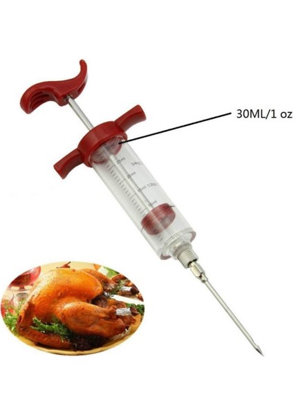 1 Iğne 1 Enjektör Barbekü Et Şırıngası Marinade Enjektör Paslanmaz Çelik Iğneler ile Hindi Tavuk Şırınga Sos Enjeksiyonu Mutfak Aletleri Aksesuarla (Yurt Dışından) indirimleri