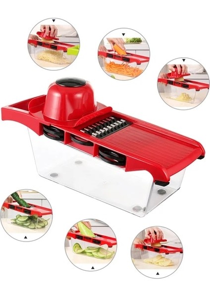 10 Adet Kutu ile Set Kesici Dilimleme 10 Adet/takım Mutfak Rende Mandoline Patates Çelik Aletler Soğan Paslanmaz Soyucu Meyve Havuç Manuel Dicer Sebze (Yurt Dışından)