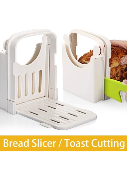 Beyaz Tost Dilimleme Aracı Katlanabilir Ekmek Dilimleyici Ayarlanabilir Ekmek Kesme Kılavuzu Araçları Bakeware Kesici Raf Ev Mutfak Aletleri (Yurt Dışından)