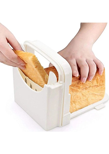 Beyaz Tost Dilimleme Aracı Katlanabilir Ekmek Dilimleyici Ayarlanabilir Ekmek Kesme Kılavuzu Araçları Bakeware Kesici Raf Ev Mutfak Aletleri (Yurt Dışından)