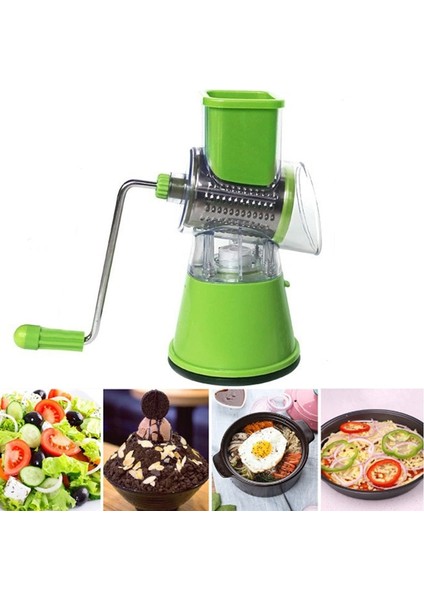 Kırmızı Çok Fonksiyonlu Döner Rende Sebze Rendelenmiş Patates Makinesi Sebze Rende Manuel Lahana Mutfak Bıçağı Mutfak Aracı (Yurt Dışından)