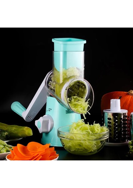 Kırmızı Yenı 3 In 1 Sebze Mandoline Dilimleyici Hızlı Döner Tambur Rende Somun Parçalayıcı Sebze Kesici Soyucu Spiralizer Peynir Kıyıcı (Yurt Dışından) fırsatları