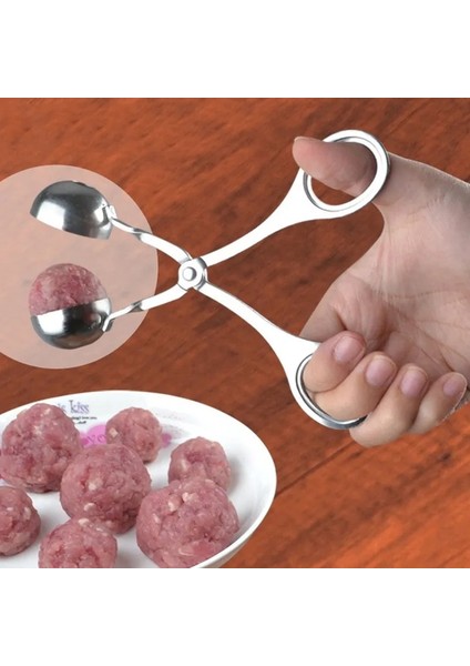 L Paslanmaz Çelik Köfte Klipsi Balık Topu Pirinç Topu Yapma Kalıp Sıkma Köfte Artefakt Mutfak Gadget (Yurt Dışından)