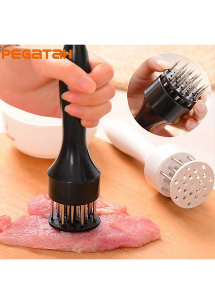Siyah Profesyonel Kıyma Makinesi Paslanmaz Çelik Gevşek Et Iğnesi Taşınabilir Et Çekiç Tenderizer Mutfak Pişirme Aracı Aksesuarları (Yurt Dışından)