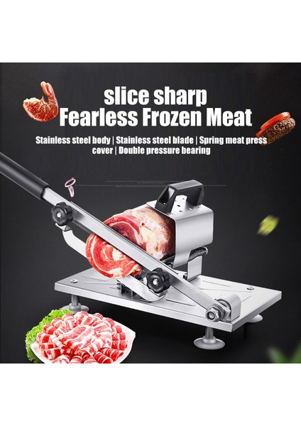 Paslanmaz Çelik Paslanmaz Çelik Masa Dilimleme Dondurulmuş Et Kesme Makinesi Sığır Otu Koyun Eti Rulo Kesici Et Dilimleme Sebze Kesici Mutfak Aletleri (Yurt Dışından) fırsatları