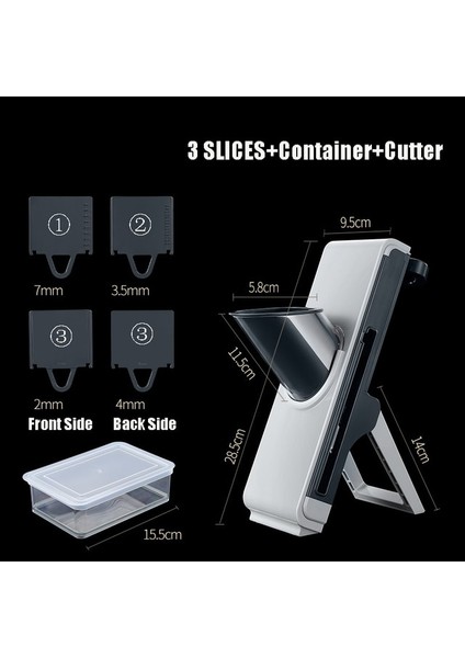 Typea-Mavi 3'ü 1 Arada Güvenlik Dilimleyici Manuel Sebze Doğrayıcı Sebze Kesici Meyve Rezene Kızartması Et Sarımsak Ezici Mutfak Aksesuarları Alet (Yurt Dışından)