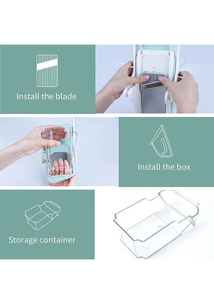 Typea-Mavi 3'ü 1 Arada Güvenlik Dilimleyici Manuel Sebze Doğrayıcı Sebze Kesici Meyve Rezene Kızartması Et Sarımsak Ezici Mutfak Aksesuarları Alet (Yurt Dışından) modelleri