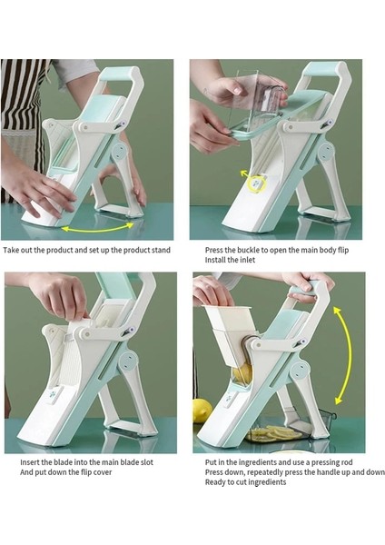 Typea-Mavi 3'ü 1 Arada Güvenlik Dilimleyici Manuel Sebze Doğrayıcı Sebze Kesici Meyve Rezene Kızartması Et Sarımsak Ezici Mutfak Aksesuarları Alet (Yurt Dışından) fırsatları
