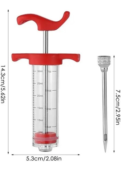 Kırmızı Et Enjektörü Hindi Baster Şırınga Barbekü Et Şırıngası Turşu Enjektörü Yeniden Kullanılabilir Pişirme Şırıngası Dolgu Ev Yapımı Et Şırıngası (Yurt Dışından)