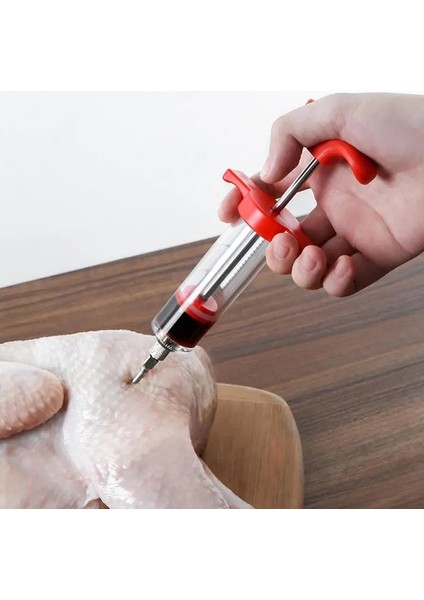 Kırmızı Et Enjektörü Hindi Baster Şırınga Barbekü Et Şırıngası Turşu Enjektörü Yeniden Kullanılabilir Pişirme Şırıngası Dolgu Ev Yapımı Et Şırıngası (Yurt Dışından) modelleri