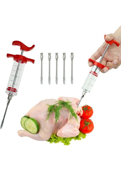 1 Adet Barbekü Et Şırıngası Marinade Enjektörü Paslanmaz Çelik Iğneler ile Hindi Tavuk Şırınga Sos Enjeksiyonu Mutfak Gereçleri Aksesuarı (Yurt Dışından) fırsatları