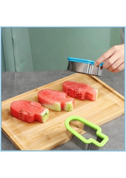 Yeşil Kalıp Popsicle Gadget Meyve Karpuz Dilimleme Dondurma Tabağı Paslanmaz Çelik Ev Dilim Modeli Mutfak Yaratıcı Şekil Kalıp (Yurt Dışından)