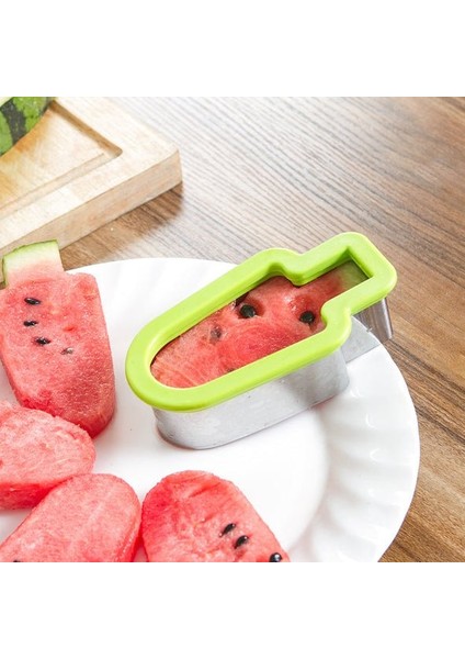 Yeşil Kalıp Popsicle Gadget Meyve Karpuz Dilimleme Dondurma Tabağı Paslanmaz Çelik Ev Dilim Modeli Mutfak Yaratıcı Şekil Kalıp (Yurt Dışından)