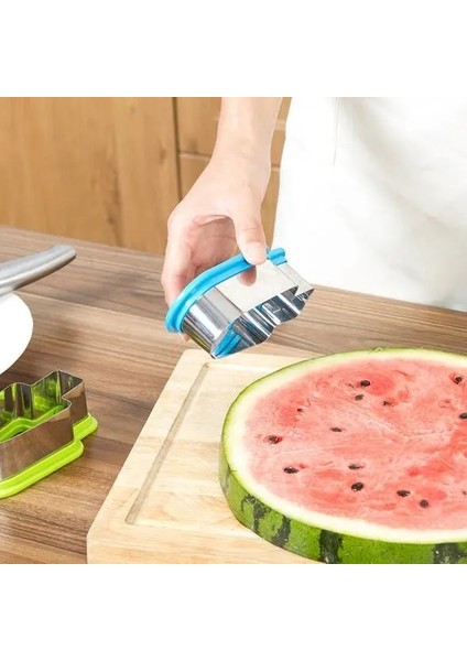 Yeşil Kalıp Popsicle Gadget Meyve Karpuz Dilimleme Dondurma Tabağı Paslanmaz Çelik Ev Dilim Modeli Mutfak Yaratıcı Şekil Kalıp (Yurt Dışından)