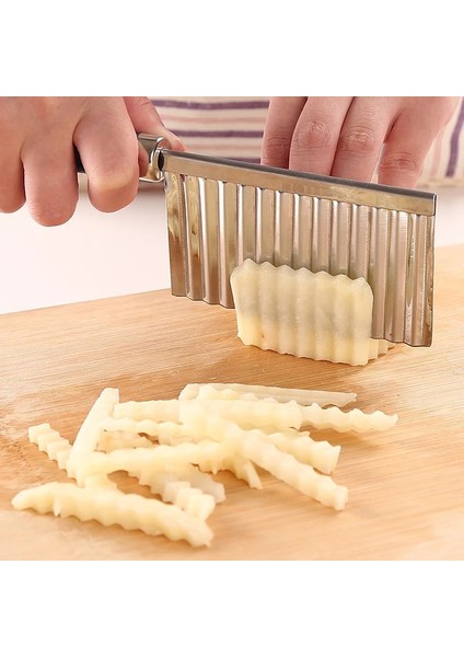 Kırmızı 21CM 1 Adet Yeni Paslanmaz Çelik Dalga Bıçak Patates Kesme Oluklu Bıçak Kızartması Cips Kesici Dilimleme Pişirme Araçları (Yurt Dışından) fiyatları