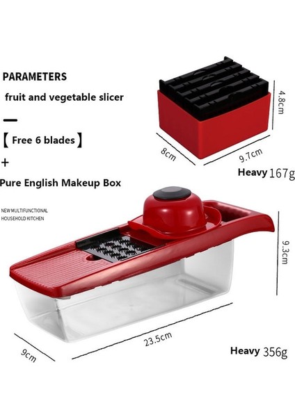 Kırmızı Meyve Limon Dilimleyici Ev Manuel Sebze Patates Rendesi Mutfak Çok Fonksiyonlu Sebze Kesici Eserdir (Yurt Dışından)