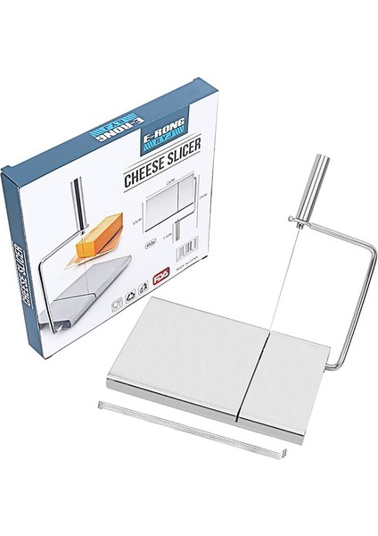 Gümüş Paslanmaz Çelik Peynir Dilimleme Çok Fonksiyonlu Sosis Kesici 6 Yedek Tel ile Donatılmış Çok Fonksiyonlu Tereyağı Jambon Gıda (Yurt Dışından)