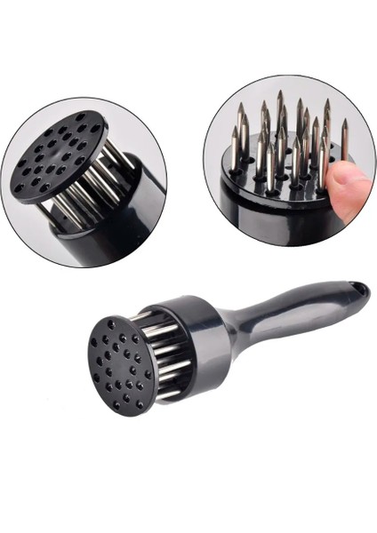 Siyah Ev Mutfak Et Tenderizer Iğnesi Sığır Barbekü Biftek Için 21PCS Çelik Iğneler Açık Et Tenderizer Iğnesi Sığır Iç Mekan Aletleri (Yurt Dışından)