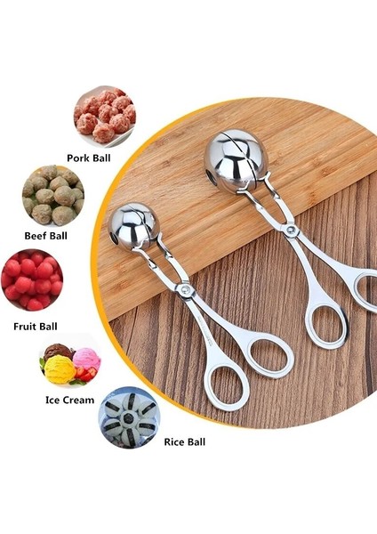 S Paslanmaz Çelik Köfte Kelepçe Hap Yuvarlak Pirinç Topu Makinesi Klip Maşa Kavrama ile Domuz Sığır Eti Mutfak Pişirme Araçları Dıy Gadget (Yurt Dışından)