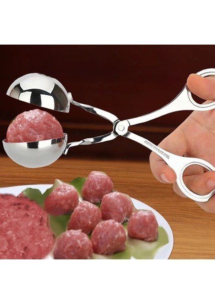 S Paslanmaz Çelik Köfte Kelepçe Hap Yuvarlak Pirinç Topu Makinesi Klip Maşa Kavrama ile Domuz Sığır Eti Mutfak Pişirme Araçları Dıy Gadget (Yurt Dışından)