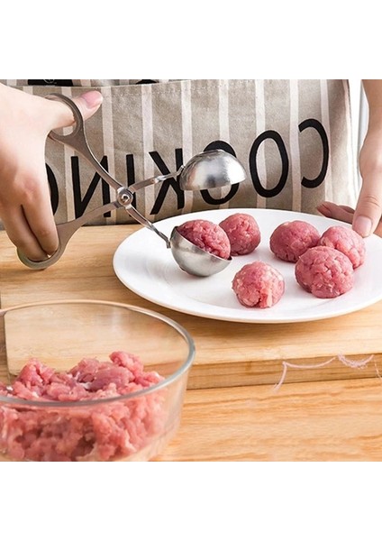 Büyük Köfte Makinesi Aracı Paslanmaz Çelik Balık Pirinç Topu Yapma Kalıp Yapışmaz Doldurulmuş Et Topu Kaşık Şekillendirici Mutfak Aksesuarları (Yurt Dışından) fırsatları