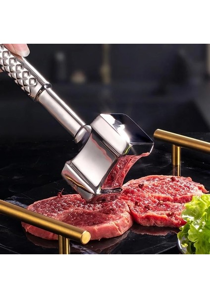 Et Çekiç 304 Paslanmaz Çelik Et Yumuşatıcı Çekiç Çekiç Aracı Pounder Çift Taraflı Tenderizing Biftek Sığır Çekiç Pişirme Araçları (Yurt Dışından)