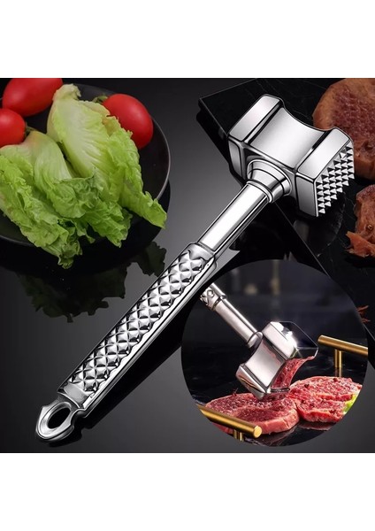 Et Çekiç 304 Paslanmaz Çelik Et Yumuşatıcı Çekiç Çekiç Aracı Pounder Çift Taraflı Tenderizing Biftek Sığır Çekiç Pişirme Araçları (Yurt Dışından)