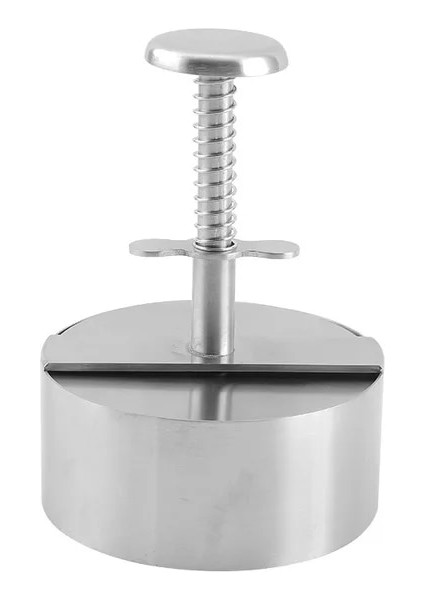 Simli 8 cm Hamburger Patty Maker Basın 304 Paslanmaz Çelik Yapışmaz Yuvarlak Manuel Pirinç Topu Kalıp Kalınlığı Ayarlanmış Mutfak Sığır Barbekü Araçları (Yurt Dışından)
