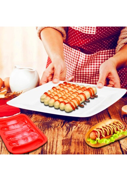 Yeşil Yeni 1 Adet Sosis Makinesi Silikon Kalıp Dıy Hot Dog El Yapımı Jambon Sosis Kalıp 6 In 1 Mutfak Yapımı ve Soğutmalı Hot Dog Aracı (Yurt Dışından)